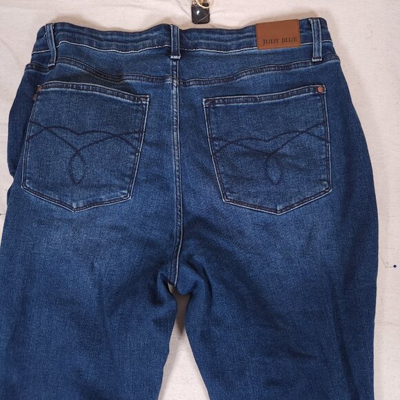 Judy Blue Tummy Control Bootcut Blue Jeans Womens 20W Short Denim Pants FLAWS - Picture 13 of 16